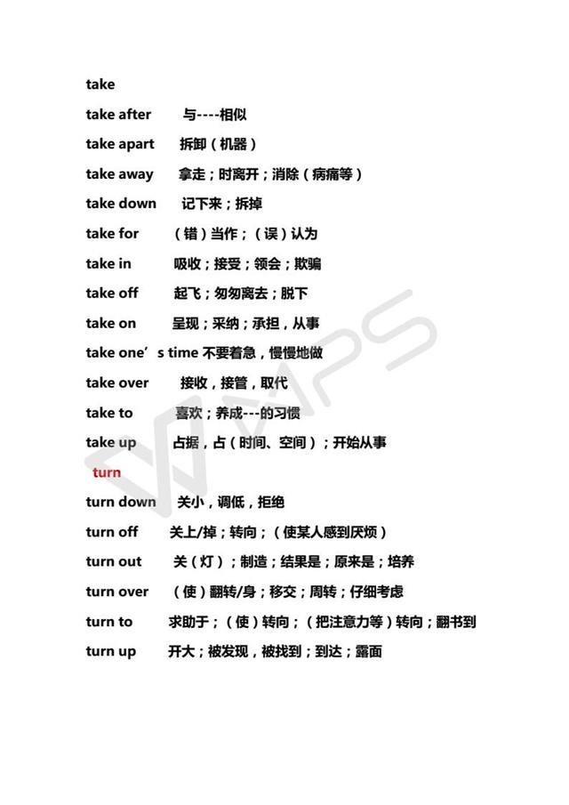 英语学习素材｜20组高频考点动词词组，常见的固定搭配