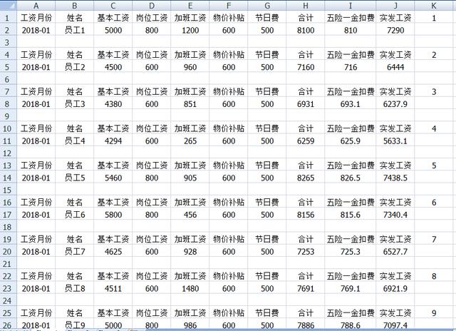 用Excel软件制作工资条，So easy!