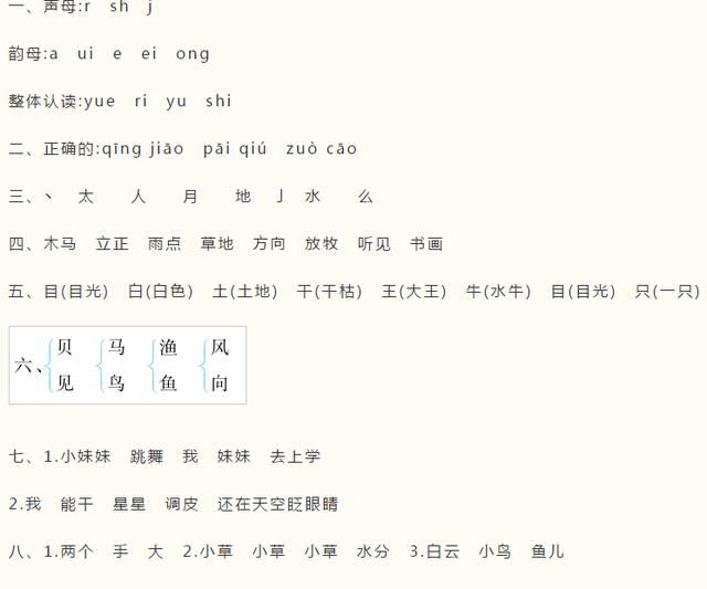 最新苏教版一年级语文期末题