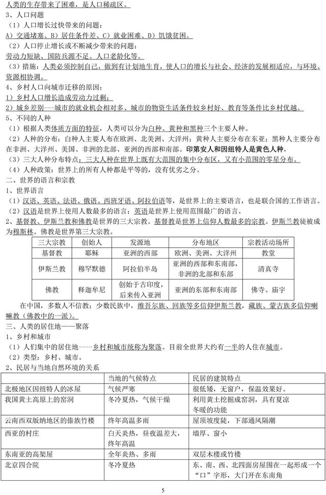 初中地理必考知识点汇总，收藏了，期末复习一定用得上！