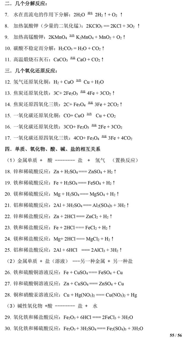 中考化学知识清单，初中化学知识点都在这了，复习一定用得上！