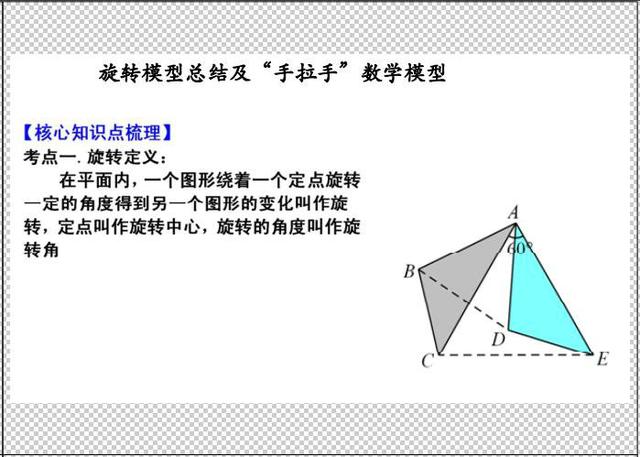 初中数学旋转攻略：几何模型提炼及辅助线方法总结