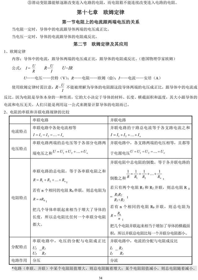 人教版初中物理八、九年级知识点，掌握这些，物理高分就是你的！