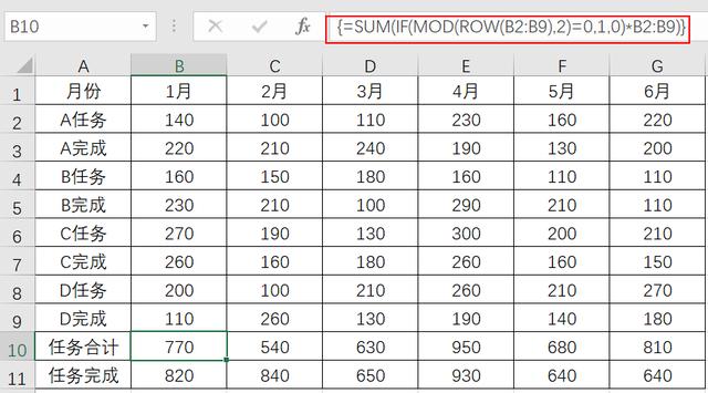 Excel隔行隔列求和简便方法