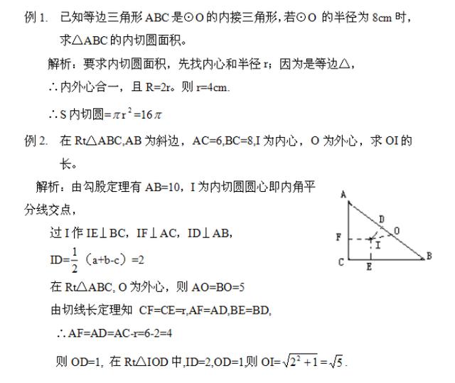 三角形的“五心”性质归纳总结