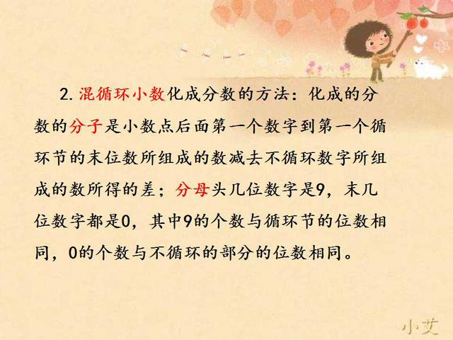 小学数学：循环小数化分数