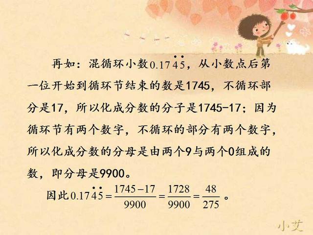 小学数学：循环小数化分数