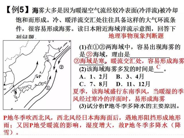 2018届高三地理复习雾的分类成因和高考题专题