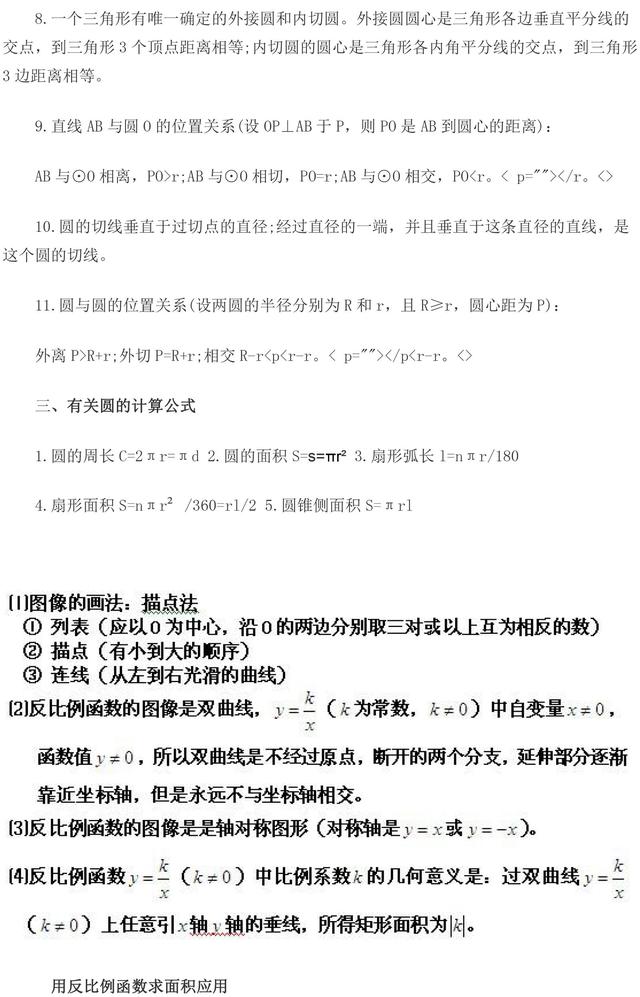 中考一些常见的圆和函数的知识点汇总，收藏了，中考复习有用！