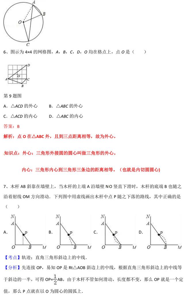 初中数学圆的相关性质与典型例题分析，助你多得20分！