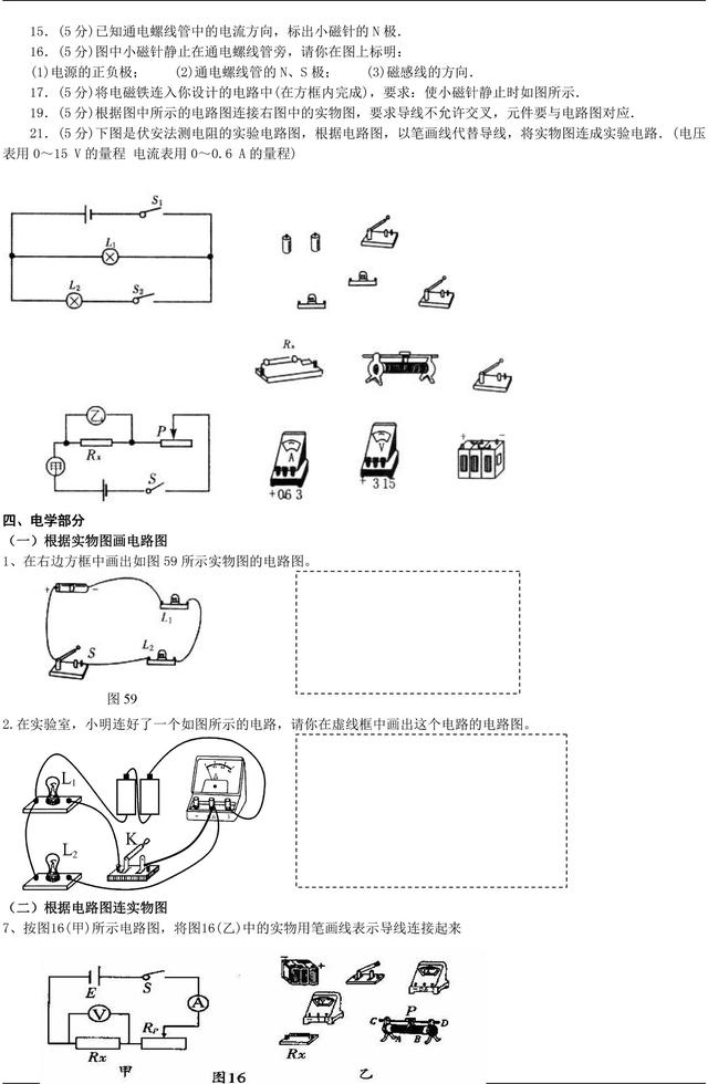 中考物理作图题汇编，看完中考5分到手了！