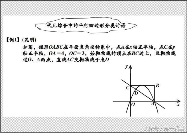 初中数学重难点归纳：巧用分类讨论思想探求平行四边形问题