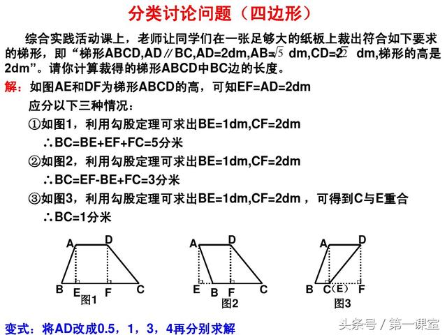 初中数学重难点归纳：巧用分类讨论思想探求平行四边形问题