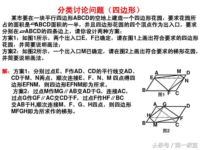 初中数学重难点归纳：巧用分类讨论思想探求平行四边形问题