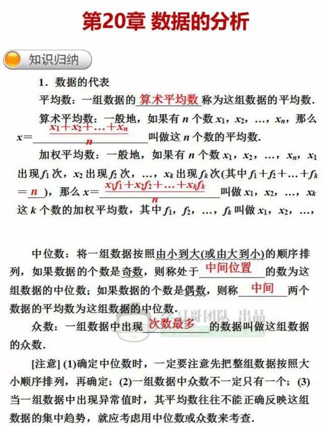 寒假预习｜八年级数学（下）重点知识预习清单！稳赢新学期、