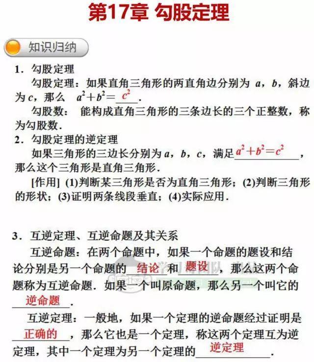 寒假预习｜八年级数学（下）重点知识预习清单！稳赢新学期、