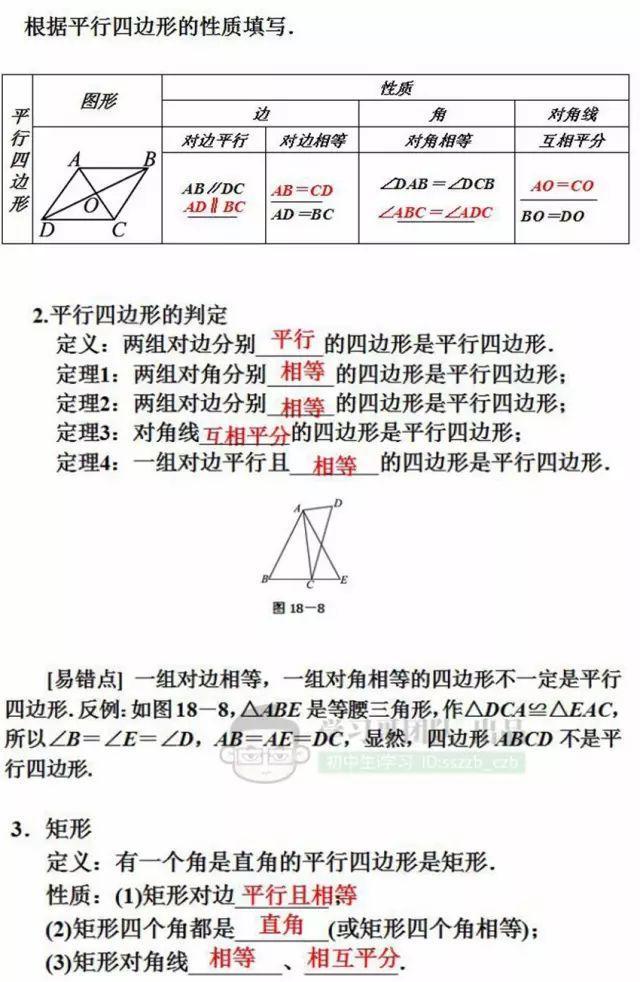 寒假预习｜八年级数学（下）重点知识预习清单！稳赢新学期、