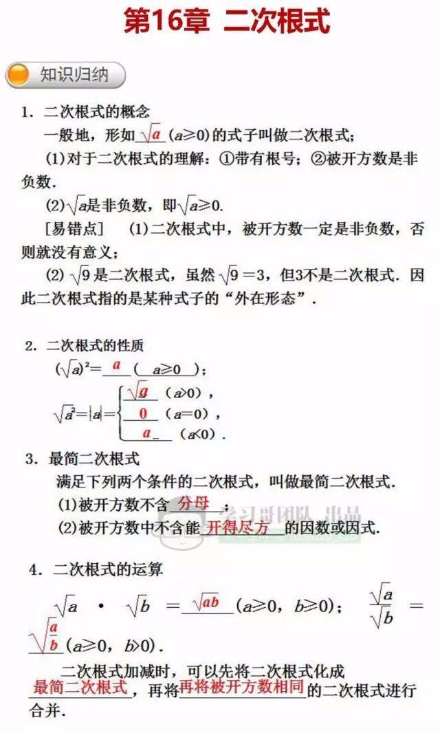 寒假预习｜八年级数学（下）重点知识预习清单！稳赢新学期、