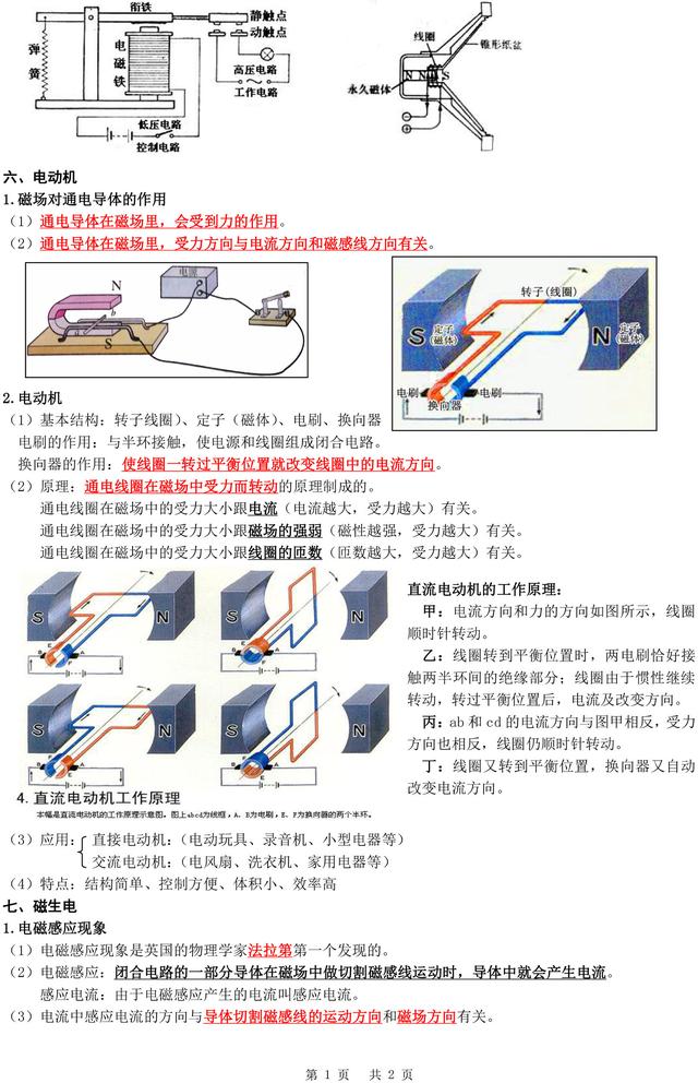 初中物理电与磁知识点总结，趁着寒假一举拿下，好东西要收藏！