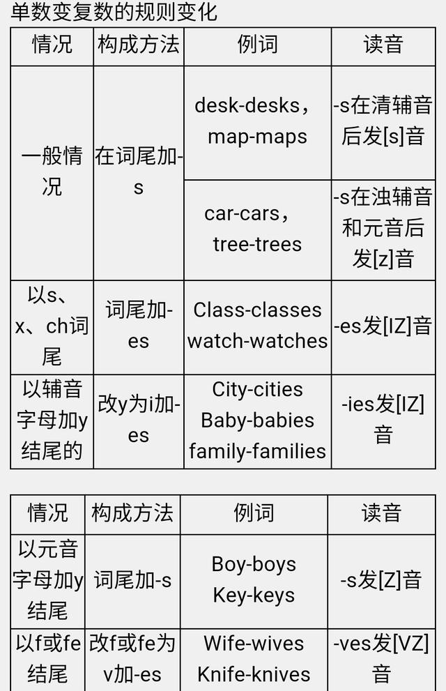 中考英语必考知识点1~名词知识必备精粹