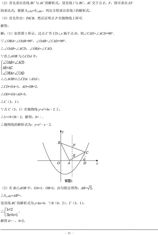 中考数学常考二次函数有关的压轴题都在这了，这份资料孩子必备！