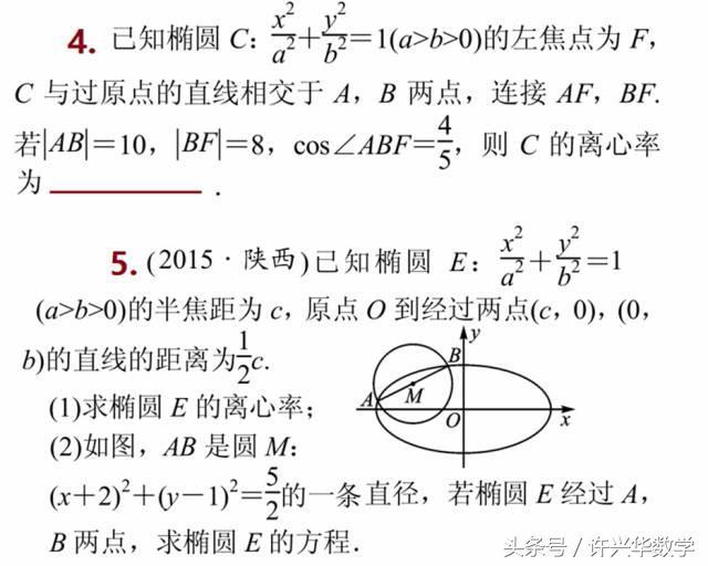 高考数学训练：椭圆之二