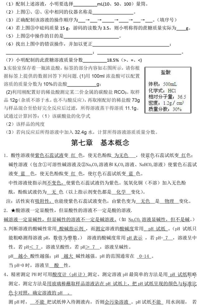 中考九年级化学第1-9章知识点整理，提前收藏了，考试一定用得上