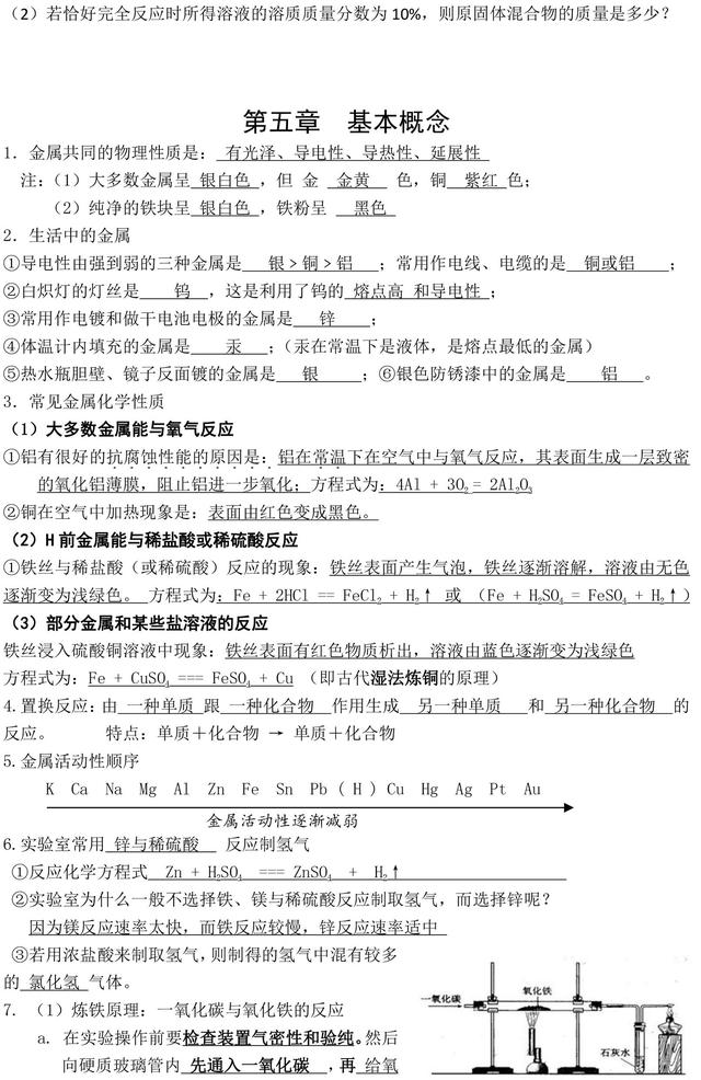 中考九年级化学第1-9章知识点整理，提前收藏了，考试一定用得上