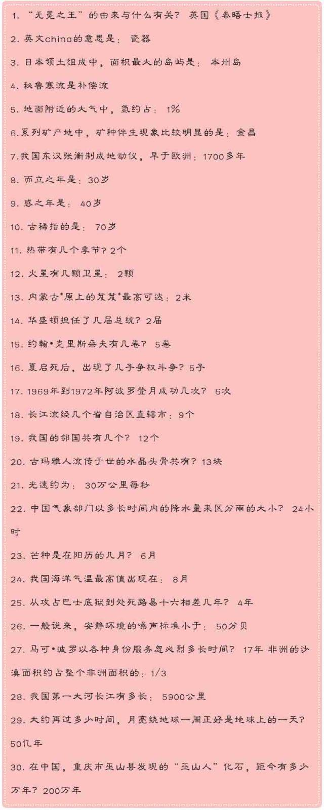 省考超爱考的132条常识考点汇总，学会向高分冲刺吧！