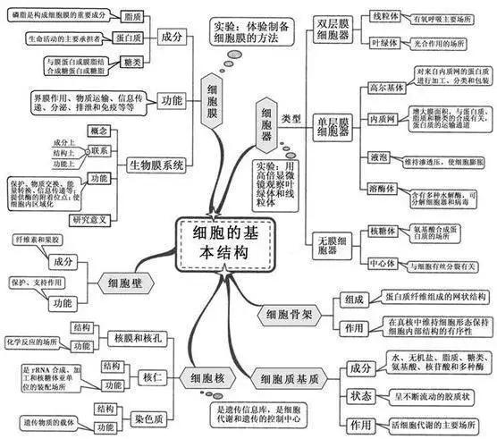 20张图包涵高中生物全部知识，适用2018年高考