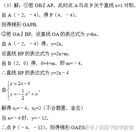 与二次函数相关压轴题讲解：函数与梯形综合问题