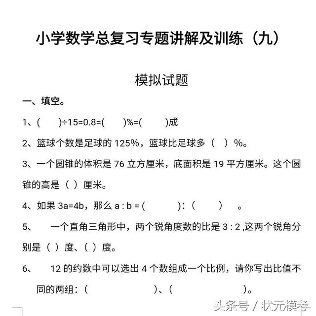 小升初数学总复习专题讲解及训练（含答案与解析）