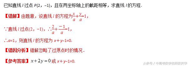 2018年高考数学压轴突破140   攻克直线与圆的方程的九大易错点