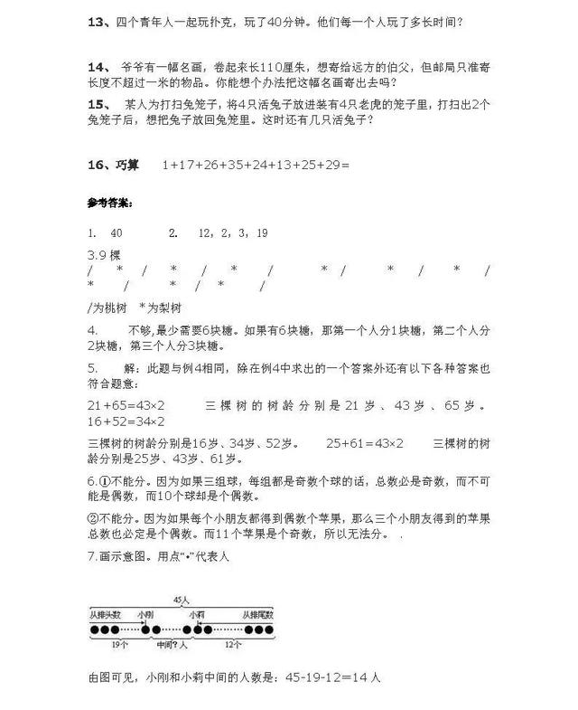 小学1-6年级奥数思维训练题汇总（附小学数学思维导图）