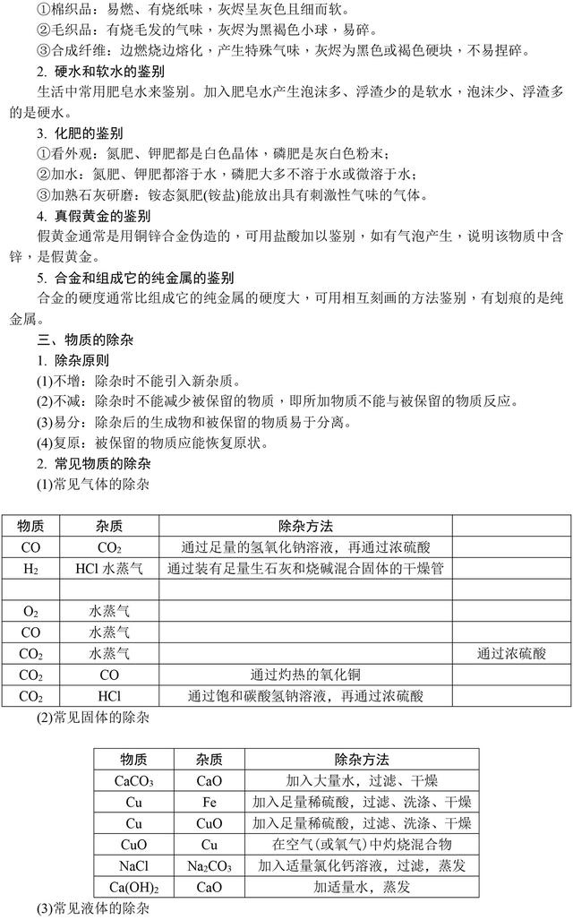 中考化学满分全靠它！初中化学基础知识大全，复习必备资料！