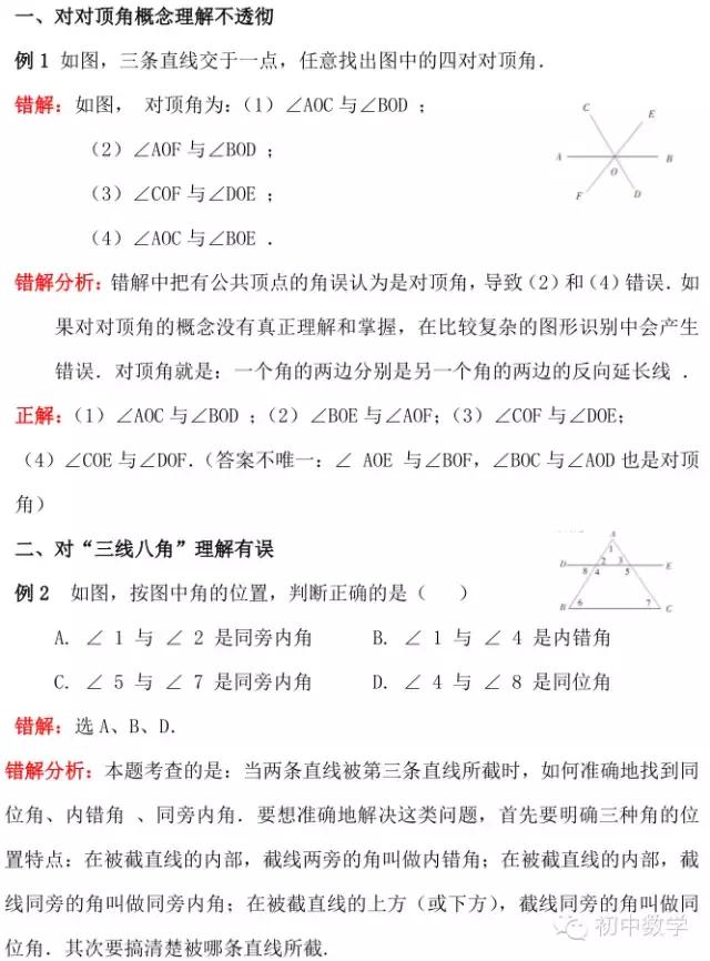 初一数学 |掌握“相交线与平行线”的这些考点，月考110分+