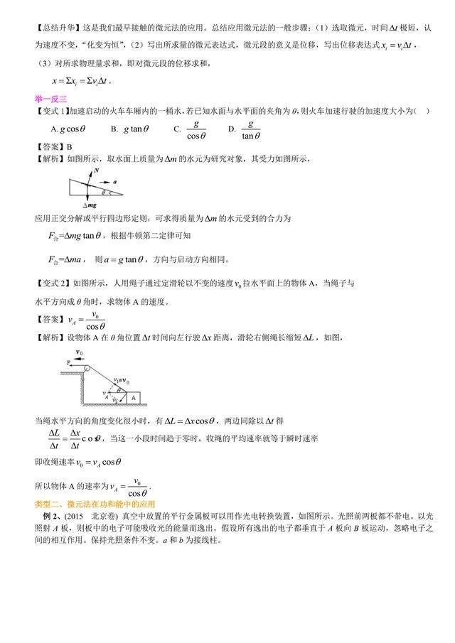 高考物理学思维的进一步拓展，物理学中微元法的应用