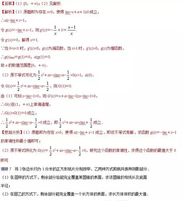 高中数学 | 导数问题考点分析