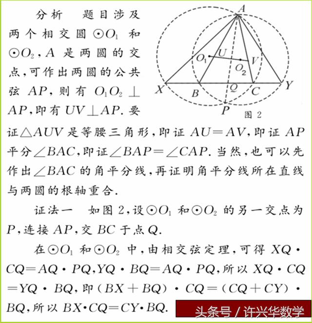 2016 年全国高中数学联赛平面几何题的证法探讨