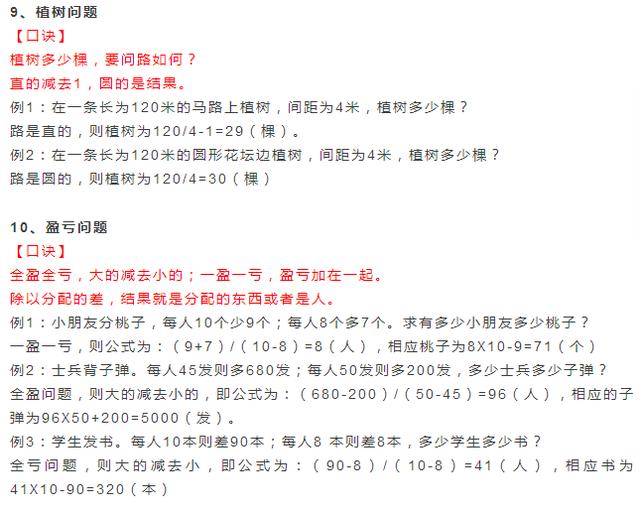 收藏！小学数学常考题型汇总，附口诀及易错题分析！