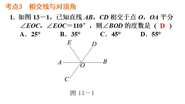 初中数学知识点100讲—第13讲几何初步、相交线于平行线