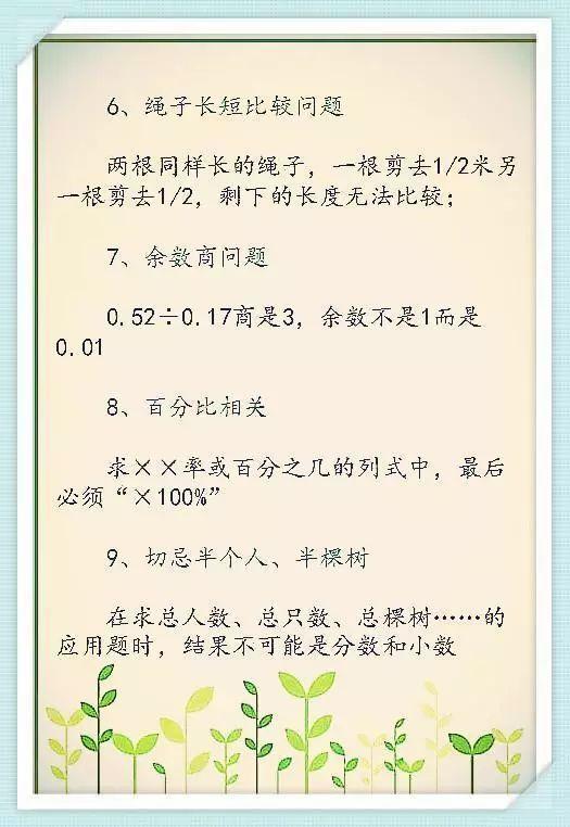 小学数学最易出错的26个知识点+15条基础概念, 转给孩子看！