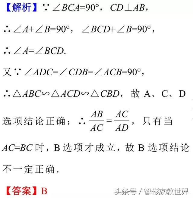 每年中考数学必考题：相似三角形的判定及常考模型例题及解析