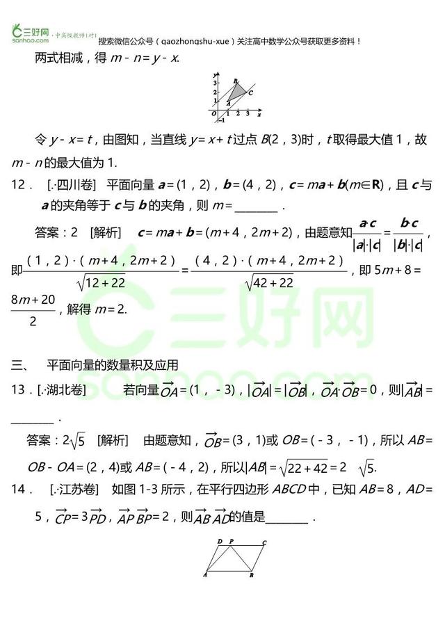 向量专题丨平面向量考点辨析+真题集锦