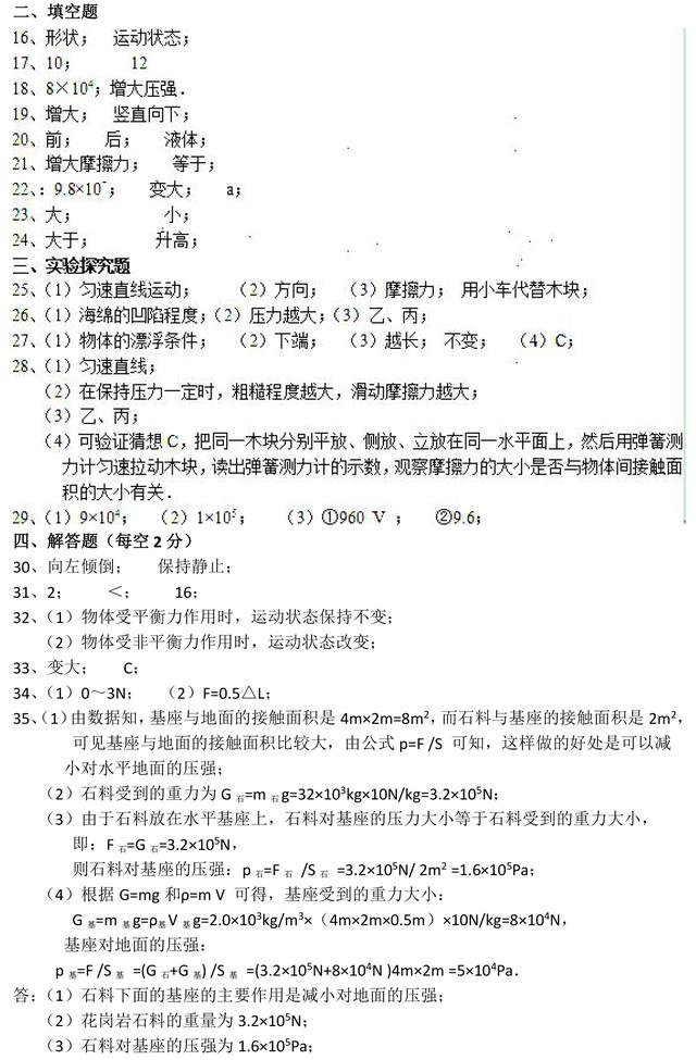 近几年中考物理力学部分易错题难题汇编，掌握了，能提分不少！