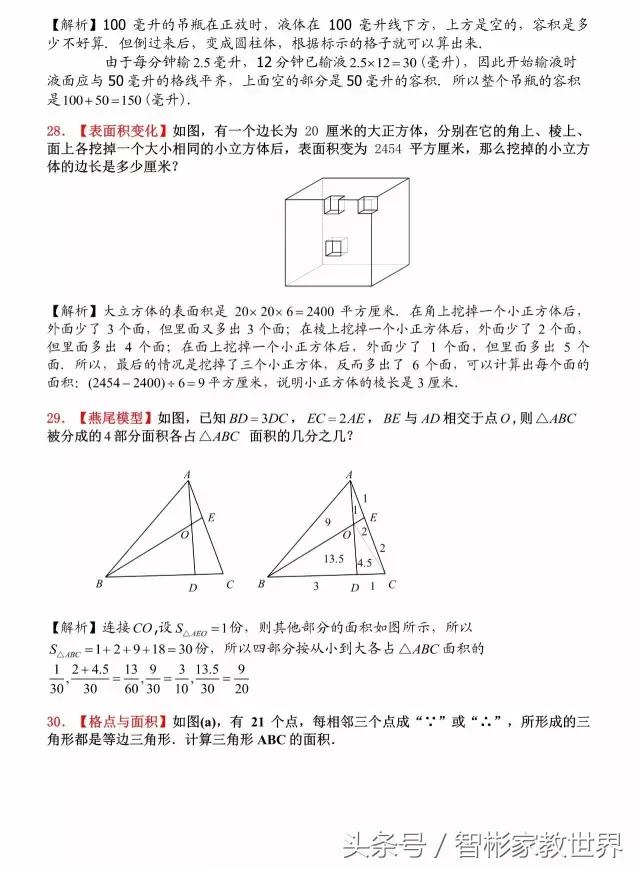 小升初数学几何详细讲解，附30道经典题含解析，提分利器值得收藏