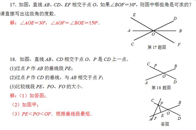 初一数学辅导连载（一） 第五章（相交线与平行线）第一单元复习