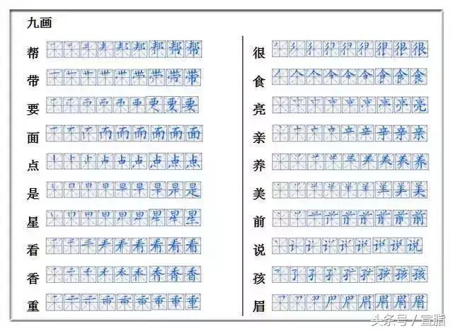 一年级要求会写的275个生字笔顺表