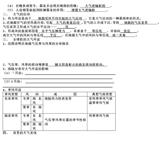 高一高二地理会考复习提纲