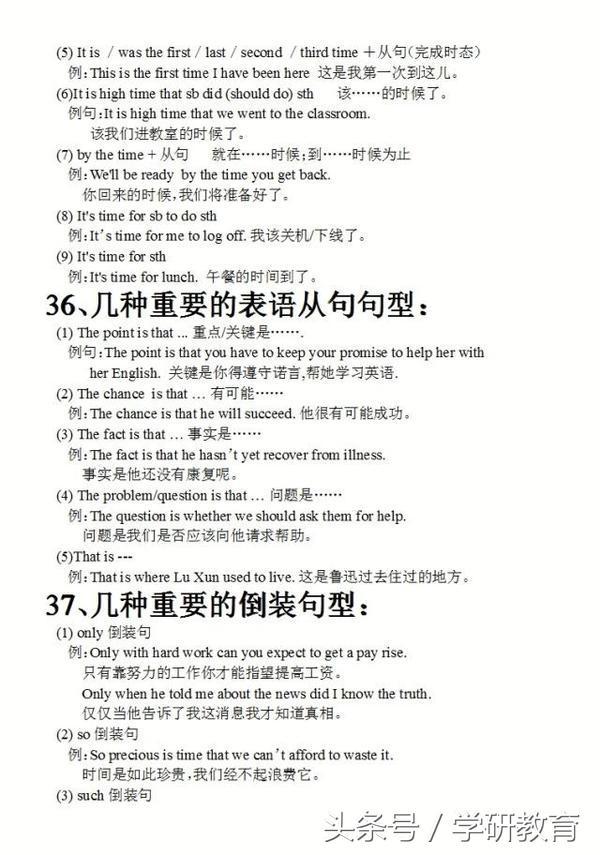 初中英语作文必背50种经典句型